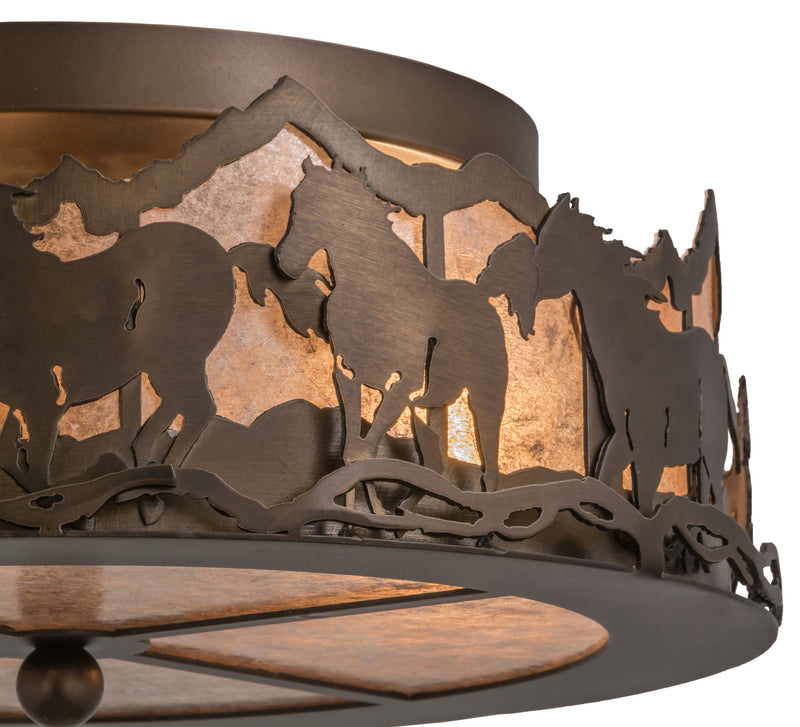 Meyda Tiffany 254703 LED Flushmount, Antique Copper