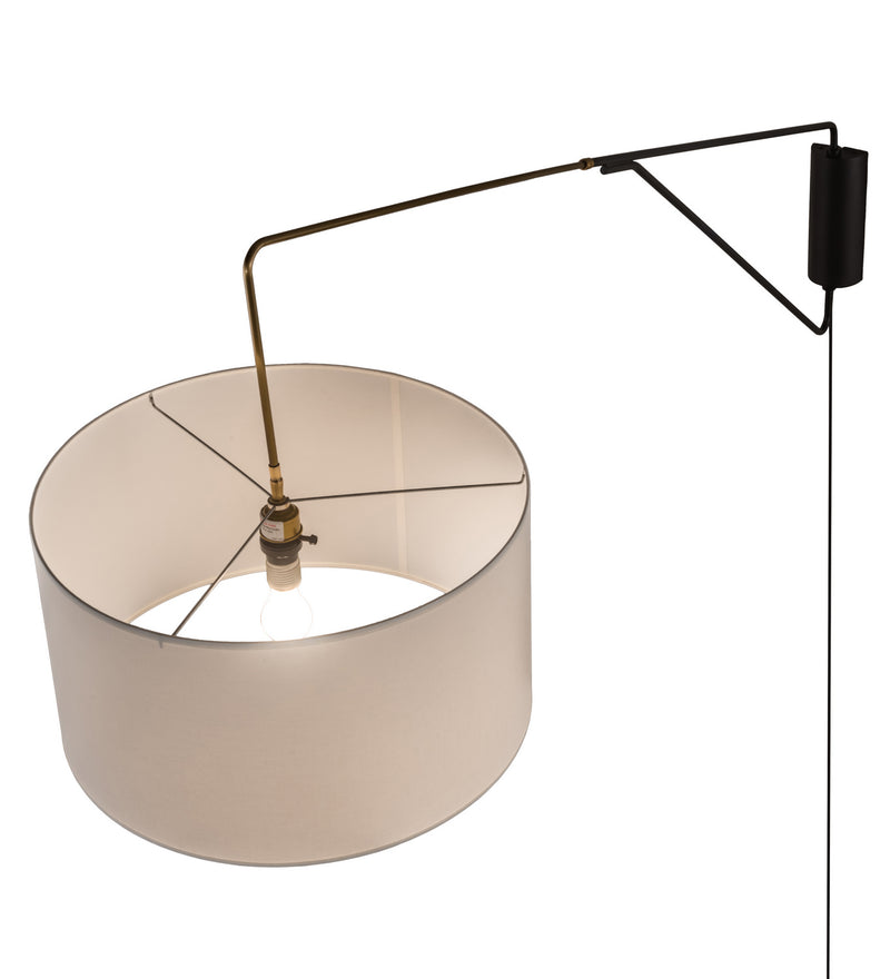 Meyda Tiffany 254719 LED Swing Arm Wall Sconce, Solar Black/Brass