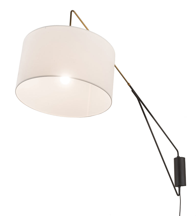 Meyda Tiffany 254719 LED Swing Arm Wall Sconce, Solar Black/Brass