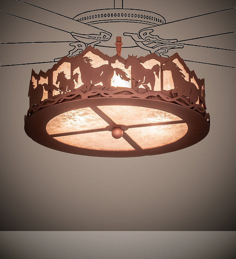 Meyda Tiffany 254818 LED Fan Light Fixture, Rust