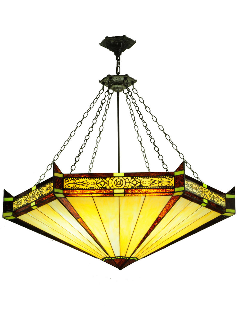 Meyda Tiffany 254938 Four Light Pendant, Timeless Bronze