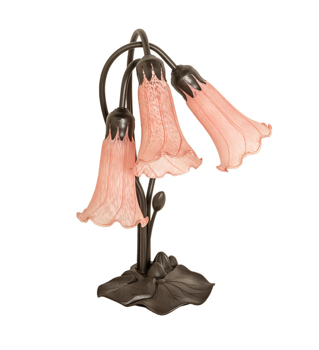 Meyda Tiffany 98715 Three Light Table Lamp, Mahogany Bronze