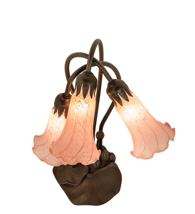 Meyda Tiffany 98715 Three Light Table Lamp, Mahogany Bronze