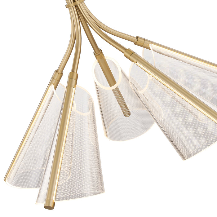 Kuzco Lighting CH62628-BG/LG LED Chandelier, Brushed Gold/Light Guide