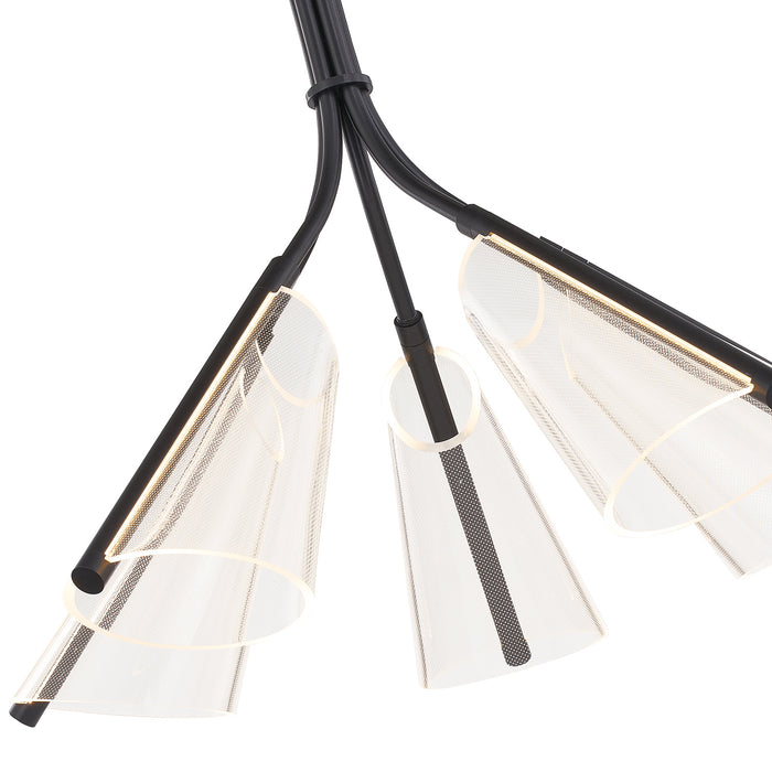 Kuzco Lighting CH62628-BK/LG LED Chandelier, Black/Light Guide