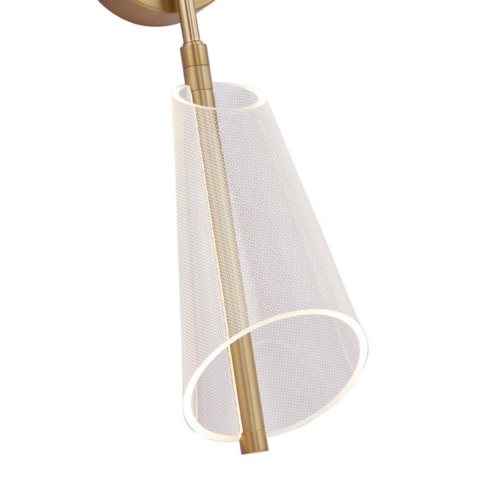 Kuzco Lighting WS62629-BG/LG LED Wall Sconce, Brushed Gold/Light Guide