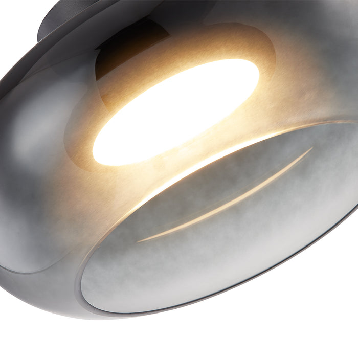 Kuzco Lighting SF62014-BK/SM LED Semi-Flush Mount, Black/Smoked