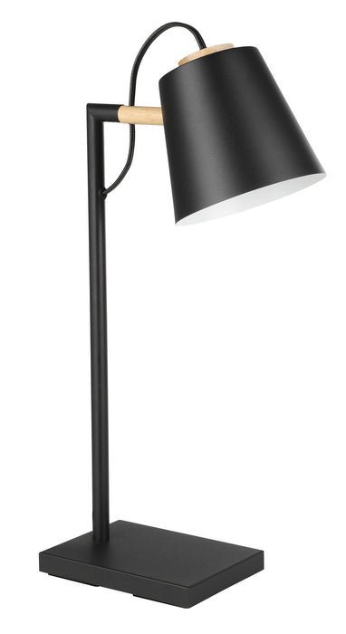 Eglo USA 43613A One Light Table Lamp, Structured Black, Natural Wood