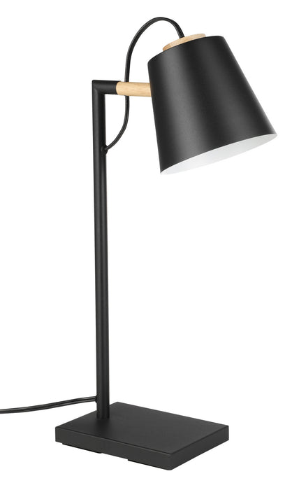 Eglo USA 43613A One Light Table Lamp, Structured Black, Natural Wood