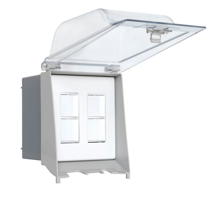 Eurofase EFDOWPW Dual Duplex Switch Weatherproof Surface Mount And Gang Box, White