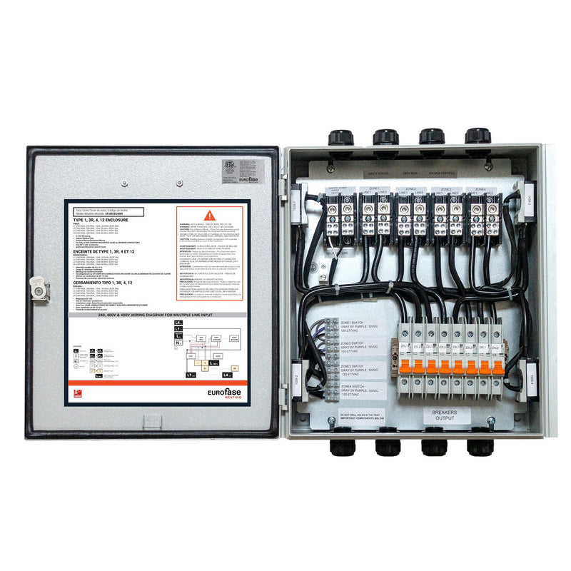 Eurofase EFURCB48M4 4 Zone Universal Relay Control Box For Home Automation Integration And Zone Control, Light Gray