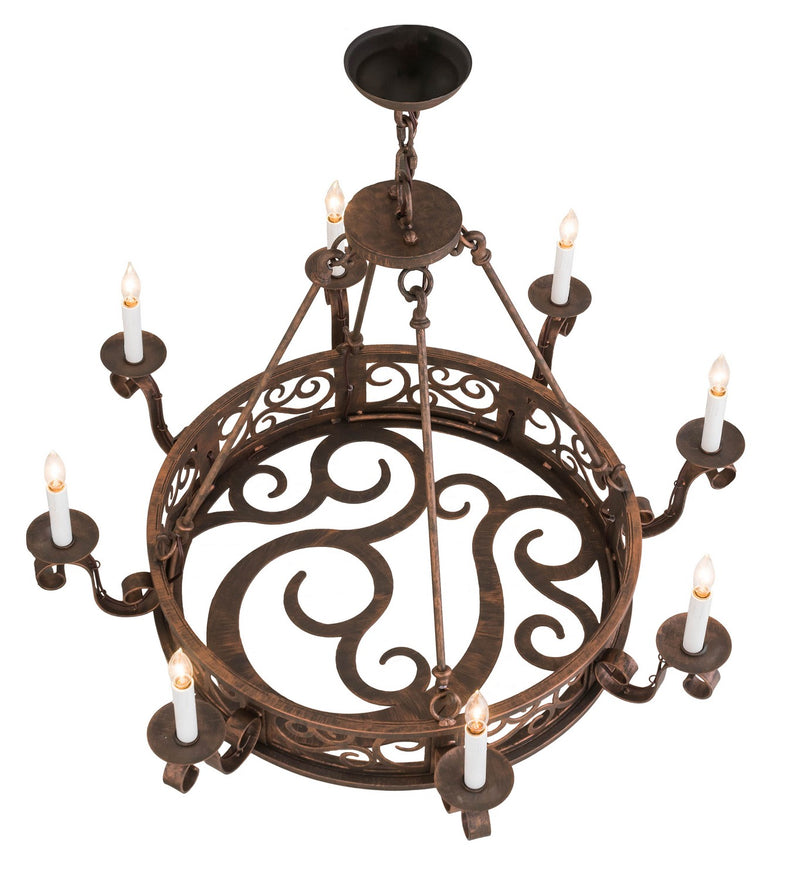 Meyda Tiffany 174909 Eight Light Chandelier, French Copper