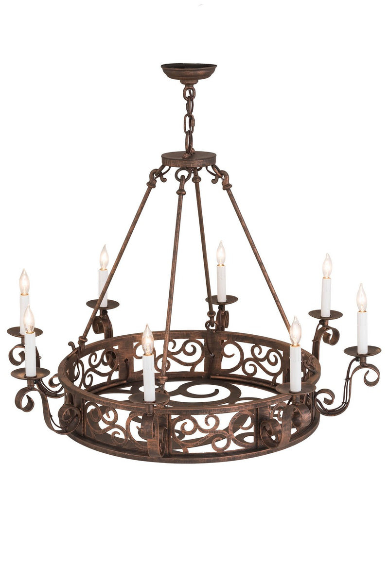 Meyda Tiffany 174909 Eight Light Chandelier, French Copper