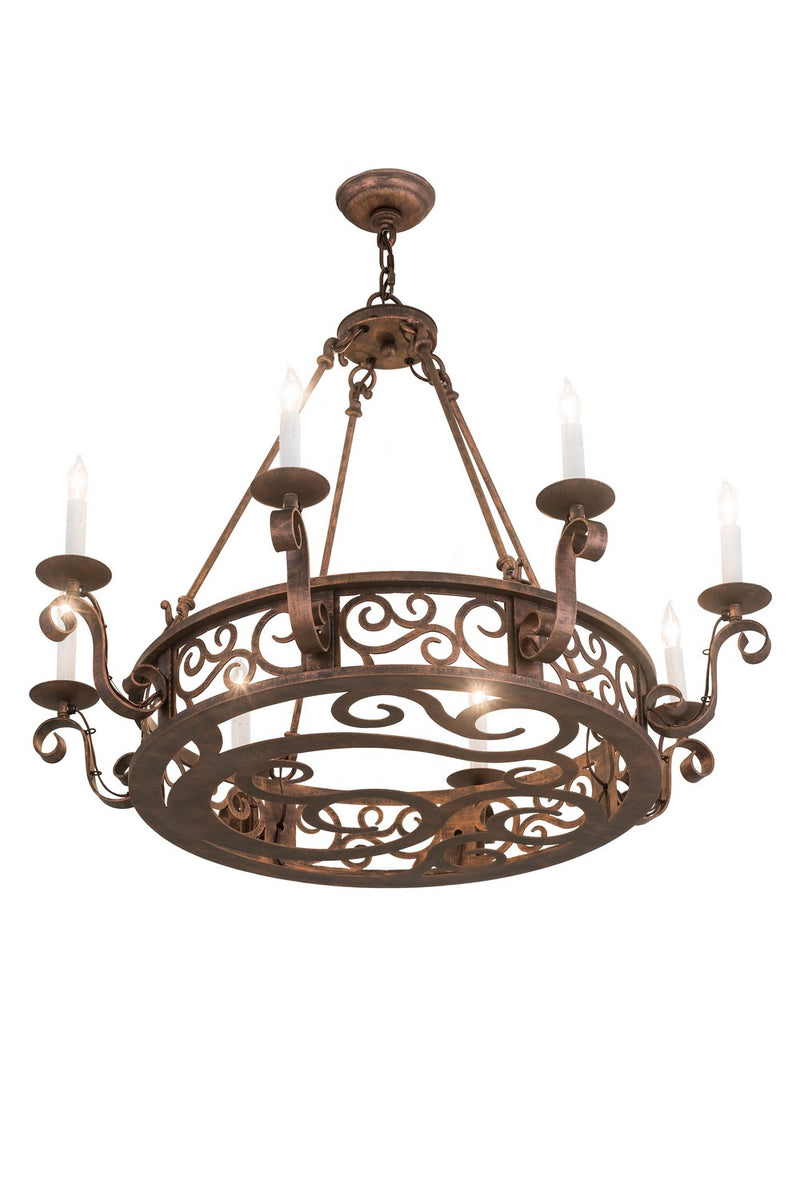 Meyda Tiffany 174909 Eight Light Chandelier, French Copper