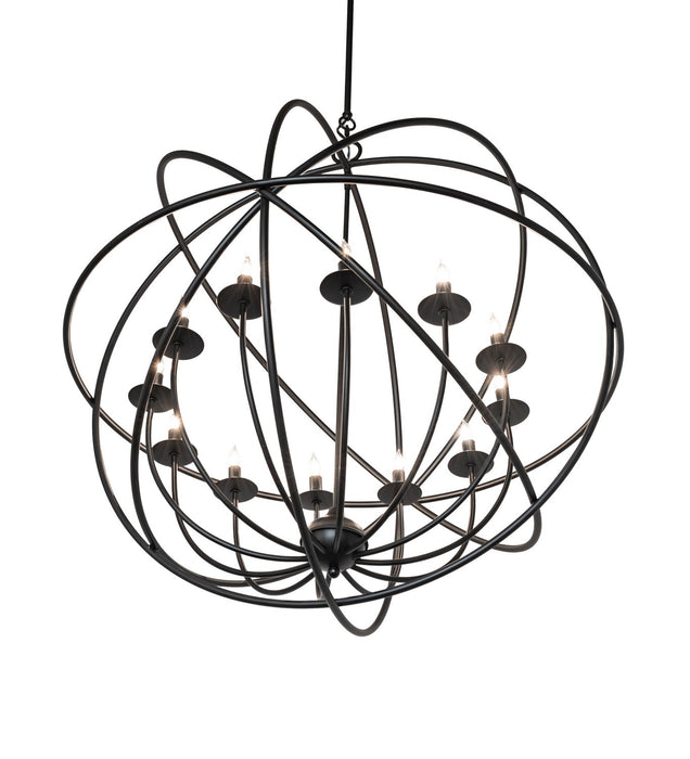 Meyda Tiffany 247246 12 Light Chandelier, Solar Black