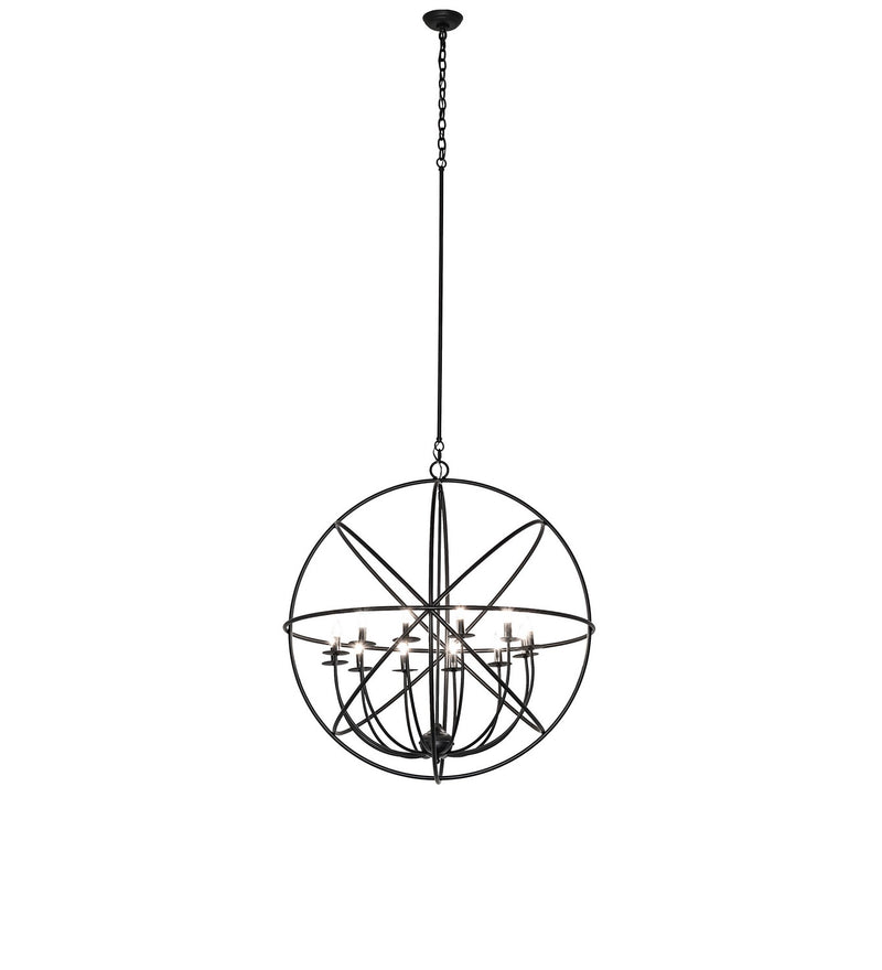 Meyda Tiffany 247246 12 Light Chandelier, Solar Black