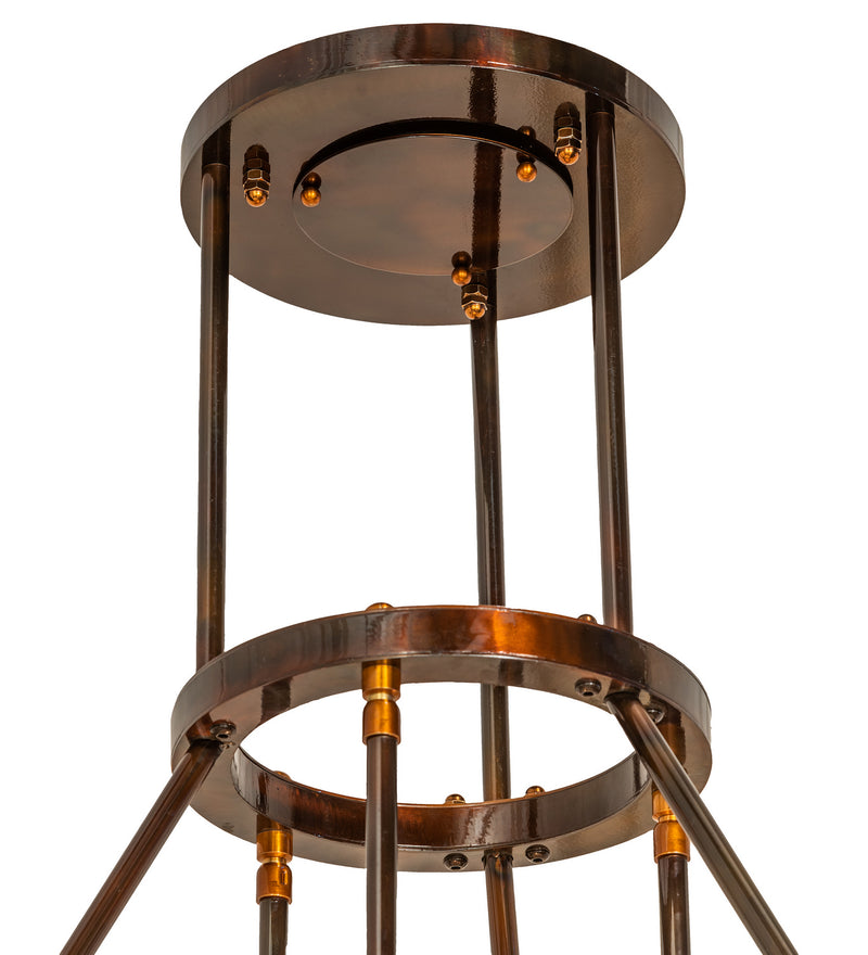 Meyda Tiffany 250768 Six Light Chandelier, Dark Burnished Transparent Copper