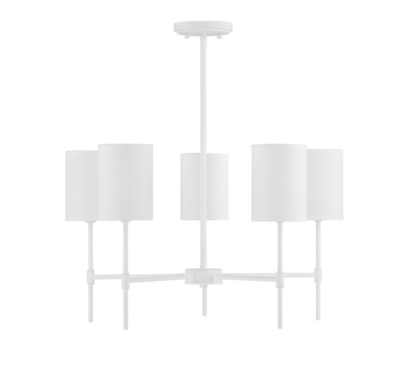 Meridian M10067BQW Five Light Chandelier, Bisque White