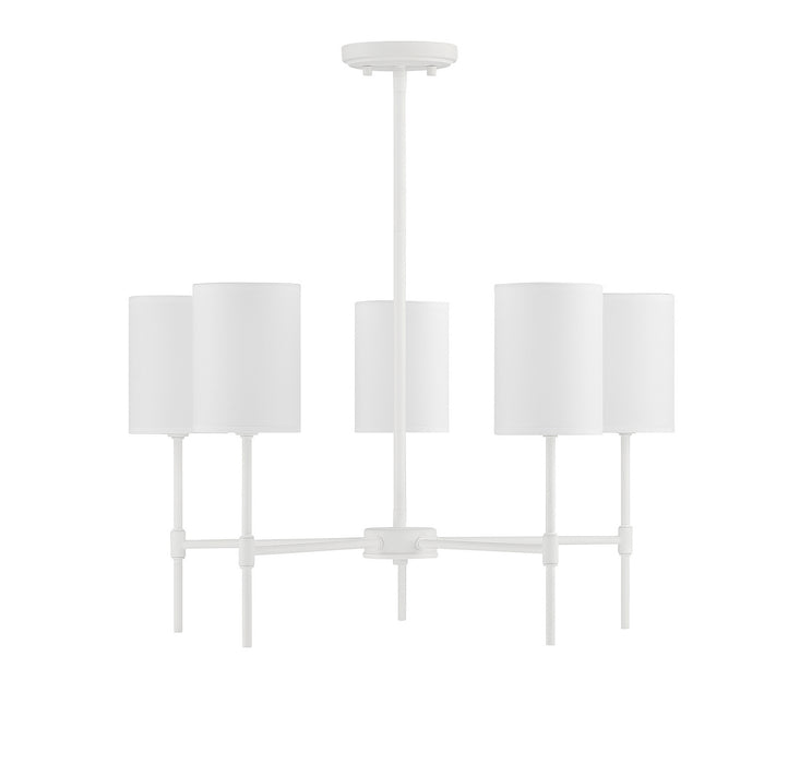 Meridian M10067BQW Five Light Chandelier, Bisque White
