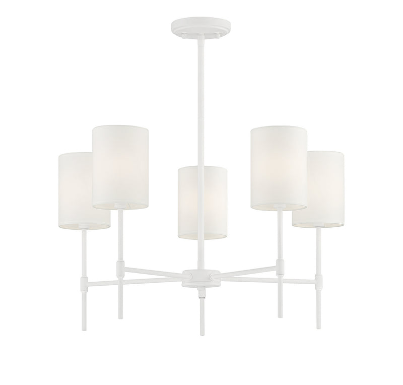 Meridian M10067BQW Five Light Chandelier, Bisque White