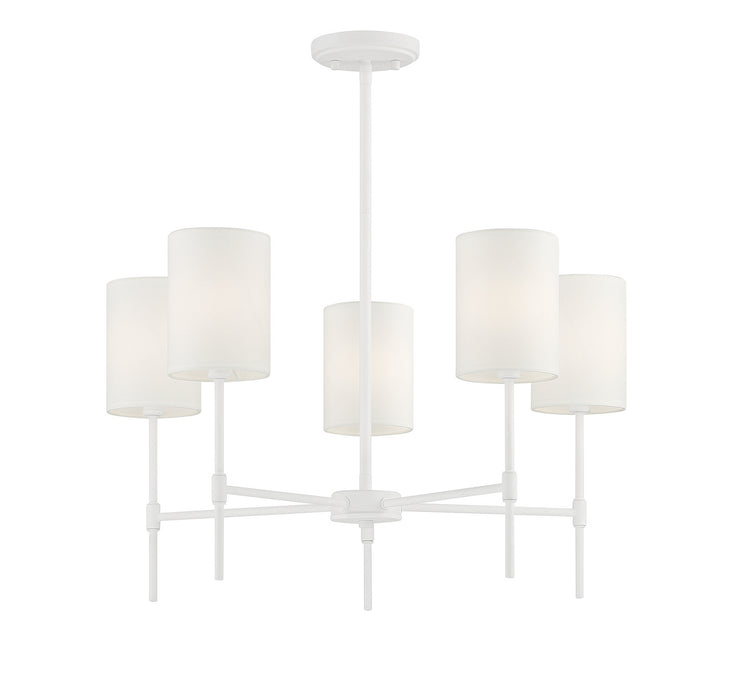 Meridian M10067BQW Five Light Chandelier, Bisque White