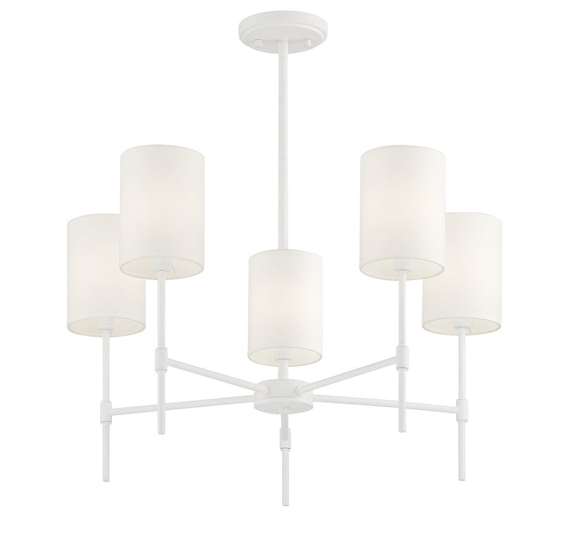 Meridian M10067BQW Five Light Chandelier, Bisque White