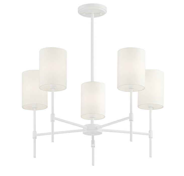 Meridian M10067BQW Five Light Chandelier, Bisque White