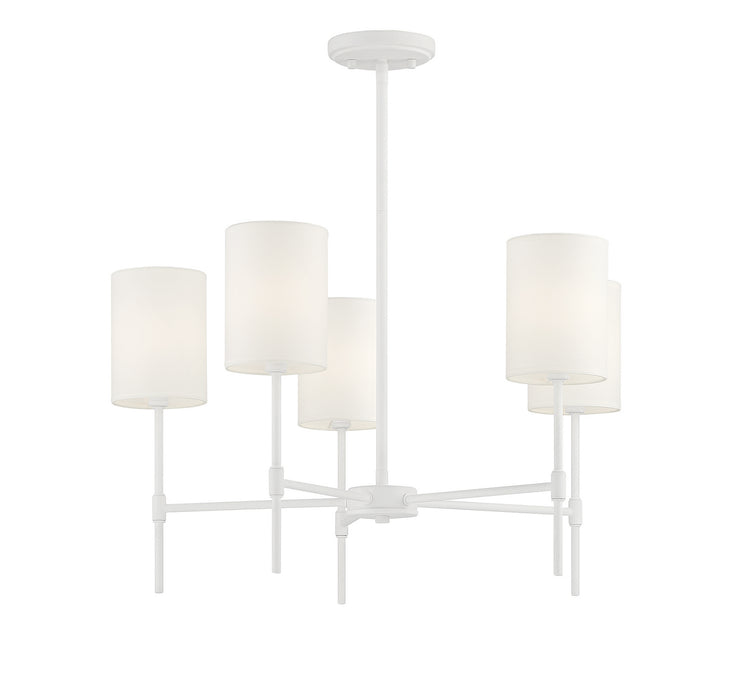 Meridian M10067BQW Five Light Chandelier, Bisque White