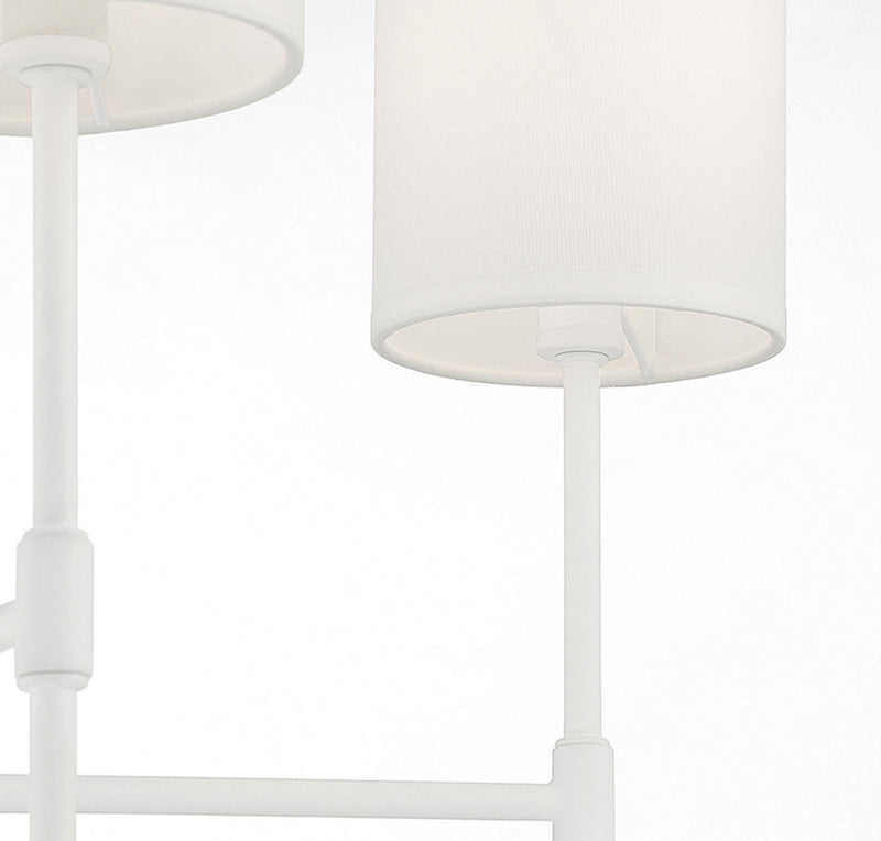 Meridian M10067BQW Five Light Chandelier, Bisque White