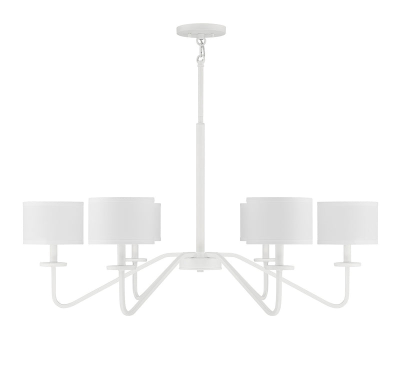 Meridian M10092BQW Six Light Chandelier, Bisque White