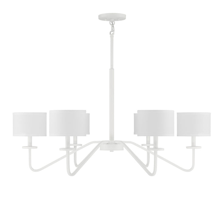 Meridian M10092BQW Six Light Chandelier, Bisque White