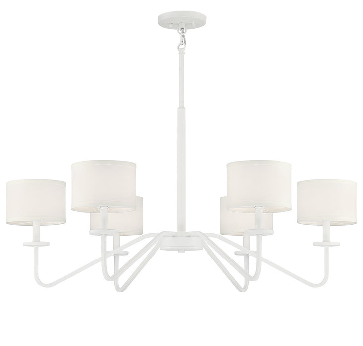 Meridian M10092BQW Six Light Chandelier, Bisque White