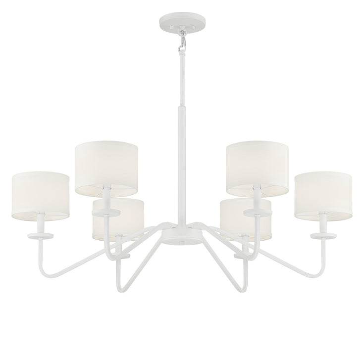 Meridian M10092BQW Six Light Chandelier, Bisque White