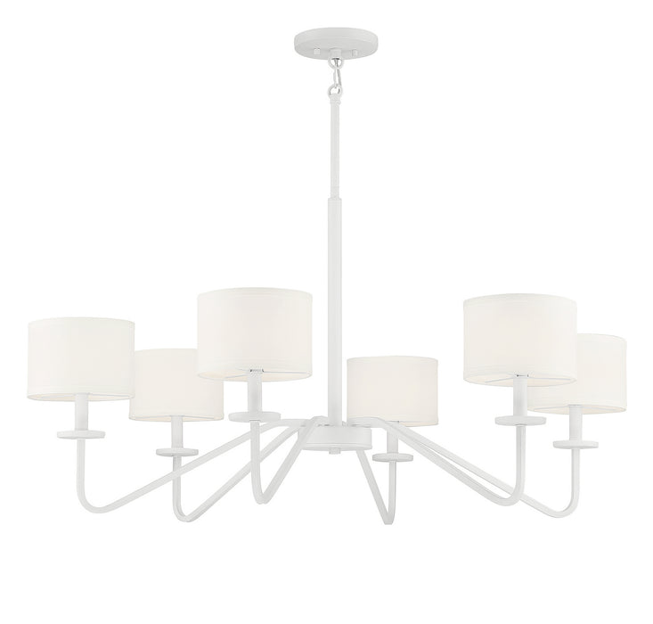 Meridian M10092BQW Six Light Chandelier, Bisque White