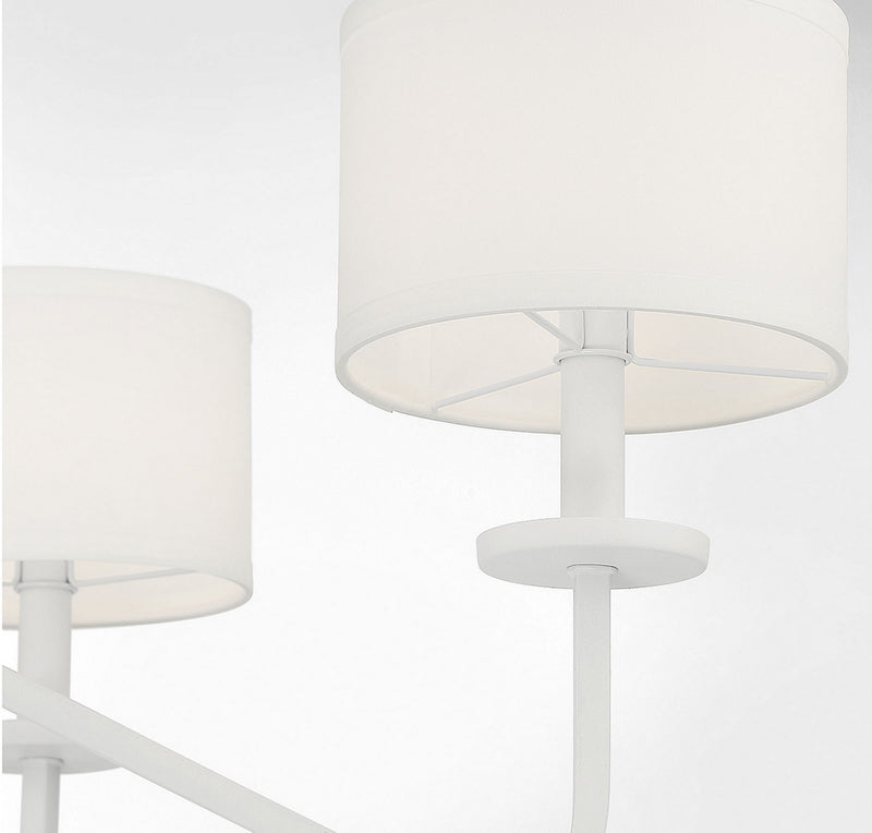Meridian M10092BQW Six Light Chandelier, Bisque White