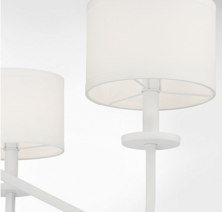 Meridian M10092BQW Six Light Chandelier, Bisque White