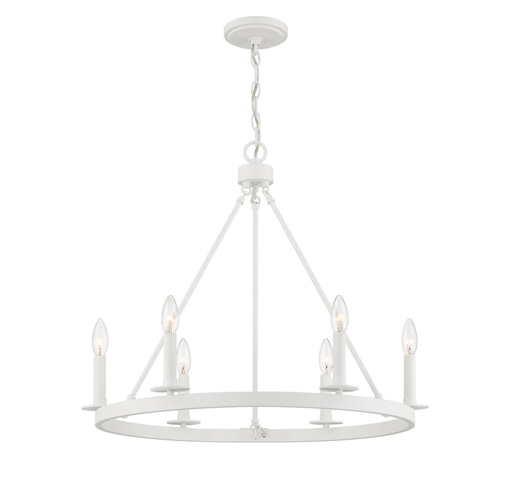 Meridian M10093BQW Six Light Chandelier, Bisque White