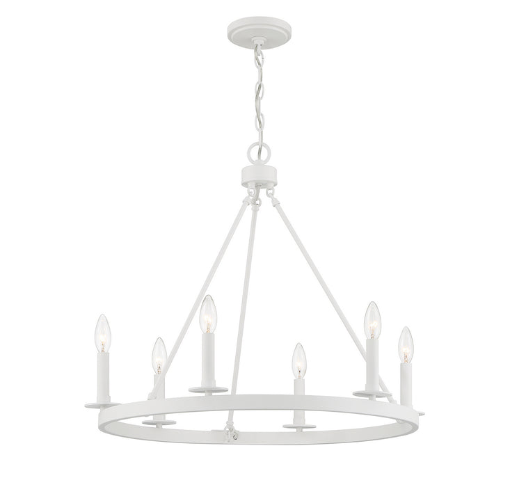 Meridian M10093BQW Six Light Chandelier, Bisque White