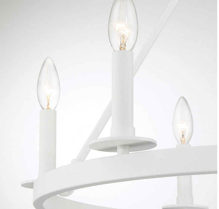 Meridian M10093BQW Six Light Chandelier, Bisque White