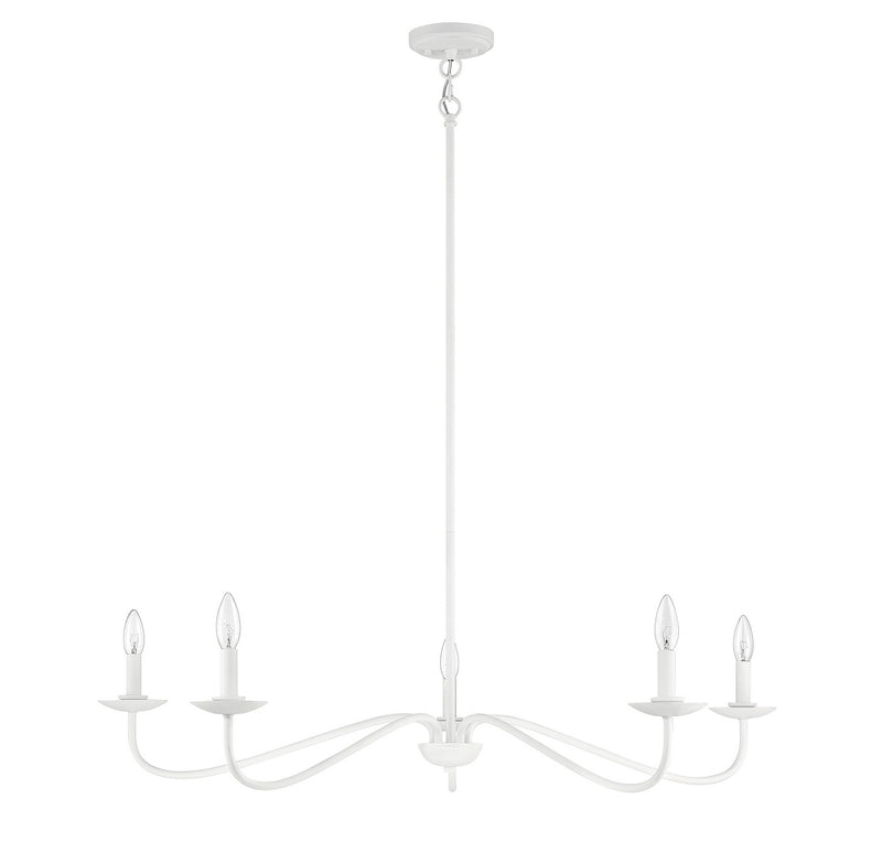 Meridian M10085BQW Five Light Chandelier, Bisque White