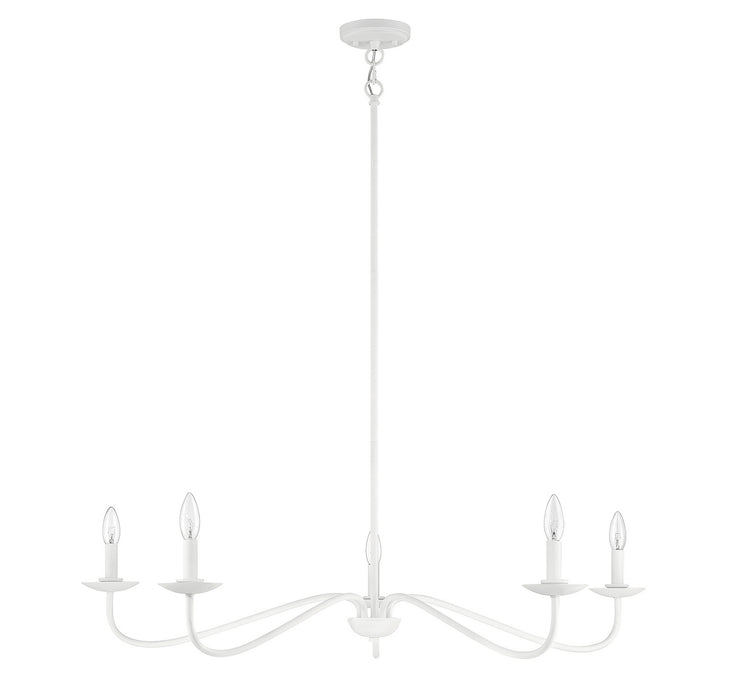 Meridian M10085BQW Five Light Chandelier, Bisque White