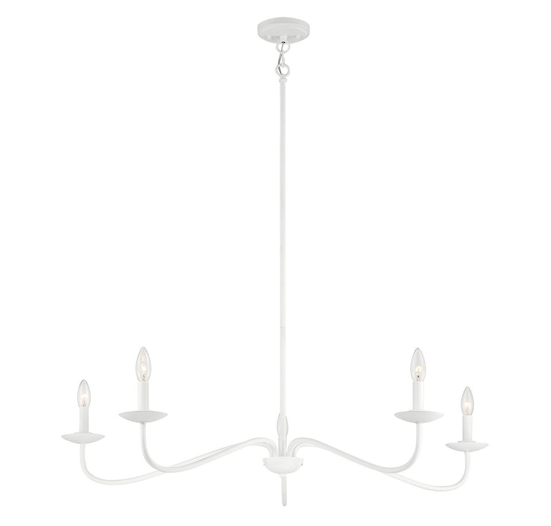 Meridian M10085BQW Five Light Chandelier, Bisque White