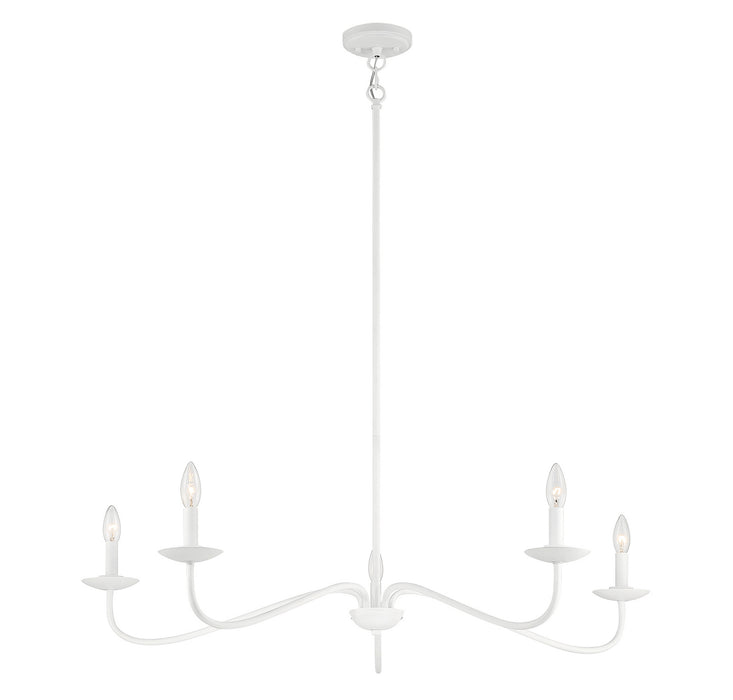 Meridian M10085BQW Five Light Chandelier, Bisque White