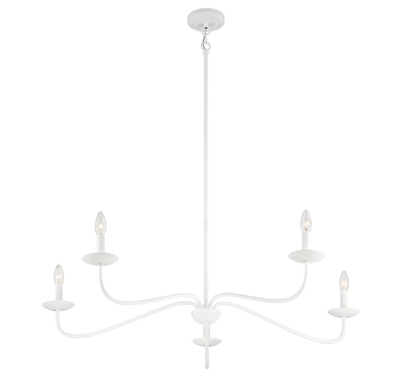 Meridian M10085BQW Five Light Chandelier, Bisque White