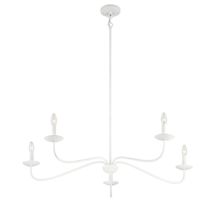 Meridian M10085BQW Five Light Chandelier, Bisque White