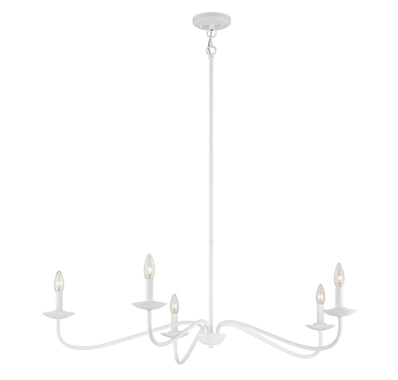 Meridian M10085BQW Five Light Chandelier, Bisque White