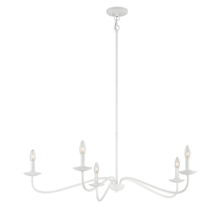 Meridian M10085BQW Five Light Chandelier, Bisque White