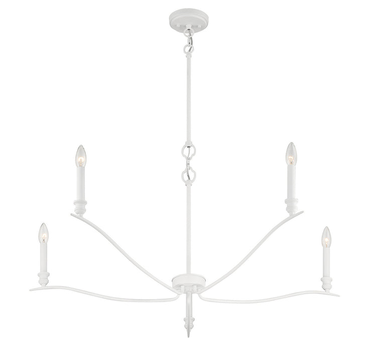 Meridian M10086BQW Five Light Chandelier, Bisque White