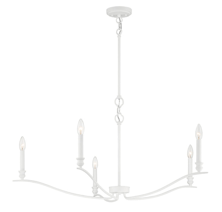Meridian M10086BQW Five Light Chandelier, Bisque White
