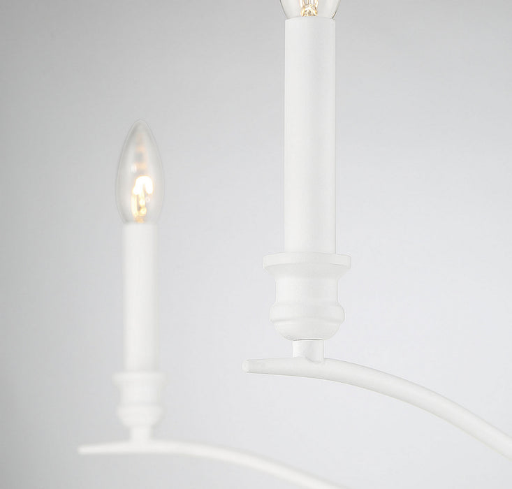 Meridian M10086BQW Five Light Chandelier, Bisque White